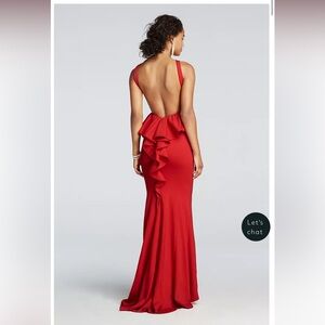 Red Low Back Prom Dresss